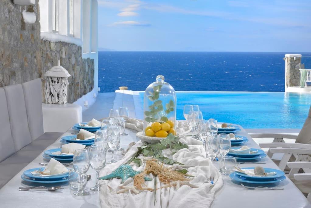 Mykonos Town Mykonos Sea View Luxury Villa By Calypso Sunset Villas מראה חיצוני תמונה